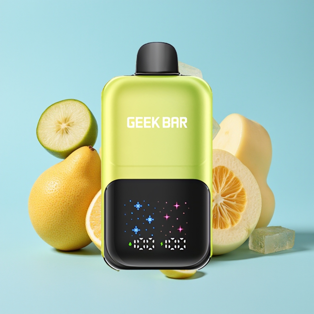 GEEK BAR 2GO 50000 Puff Iso Näyttö 3-Tasoisella Maulla/Coolness 20ml Hapan Omena Jää