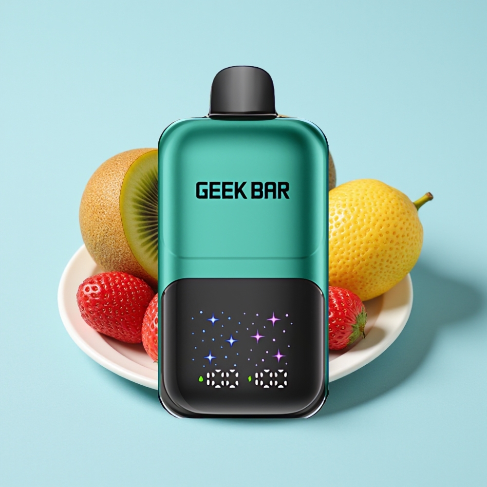 GEEK BAR 2GO 50000 Puffs Iso-Näyttö 3-Tasoa Makua 20ml MTL Mansikka & Kiivi