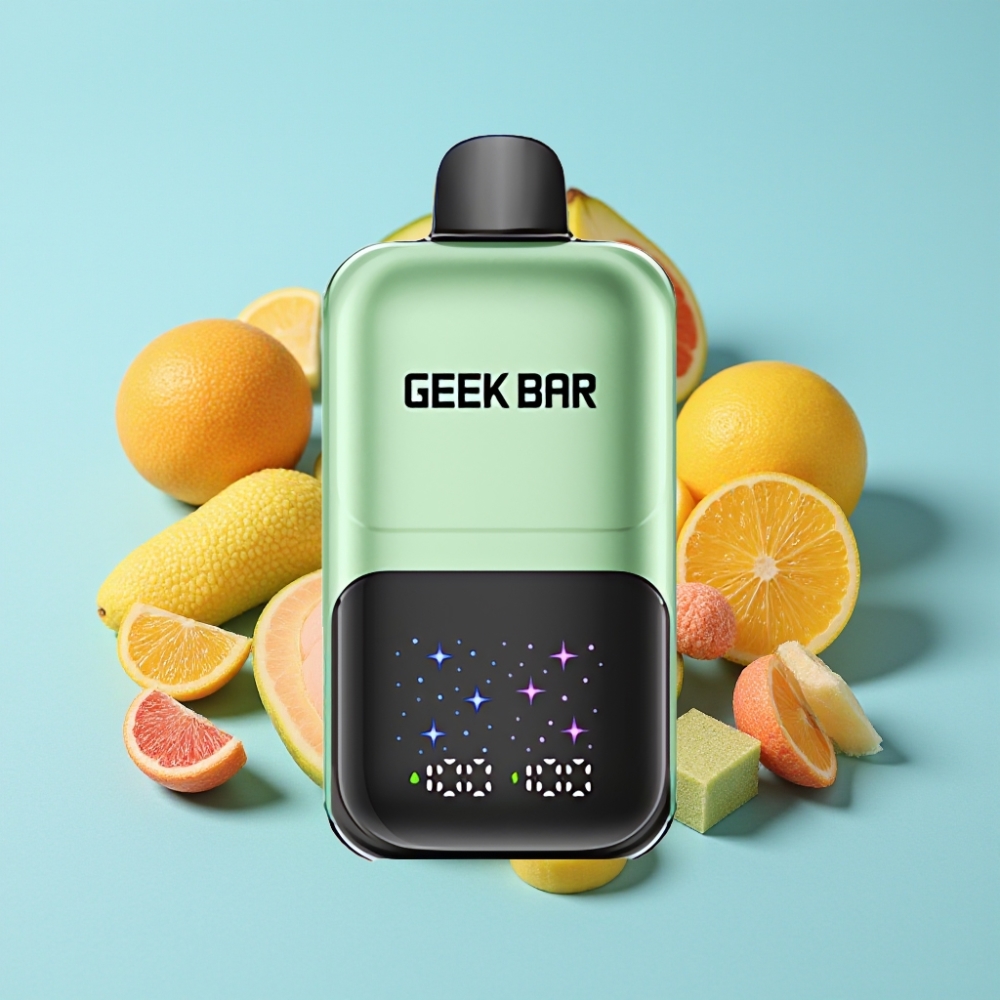 GEEK BAR 2GO Two Series 50000 Puffs 20ml Dual Tank Interactive Screen 3-Level Adjustable Happo Karkki & Hedelmät