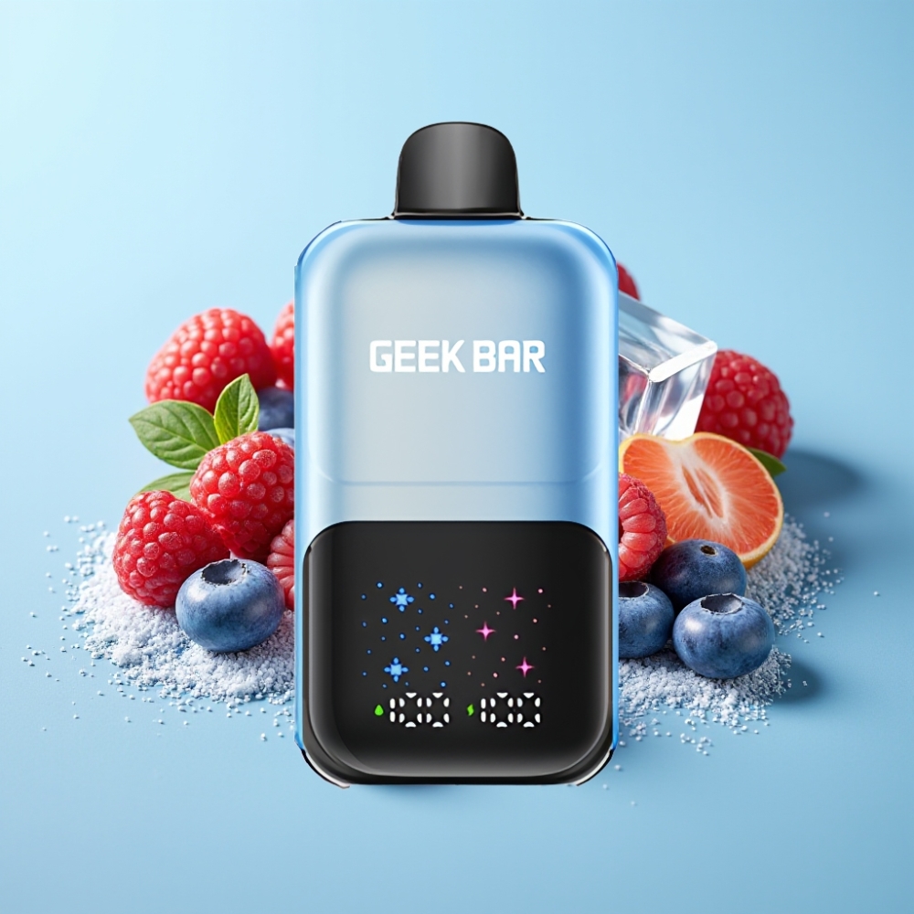 GEEK BAR 2GO Two Series 50000 Puffs 20ml Dual Tanks Mustikka Vadelma Jää Rechargeable