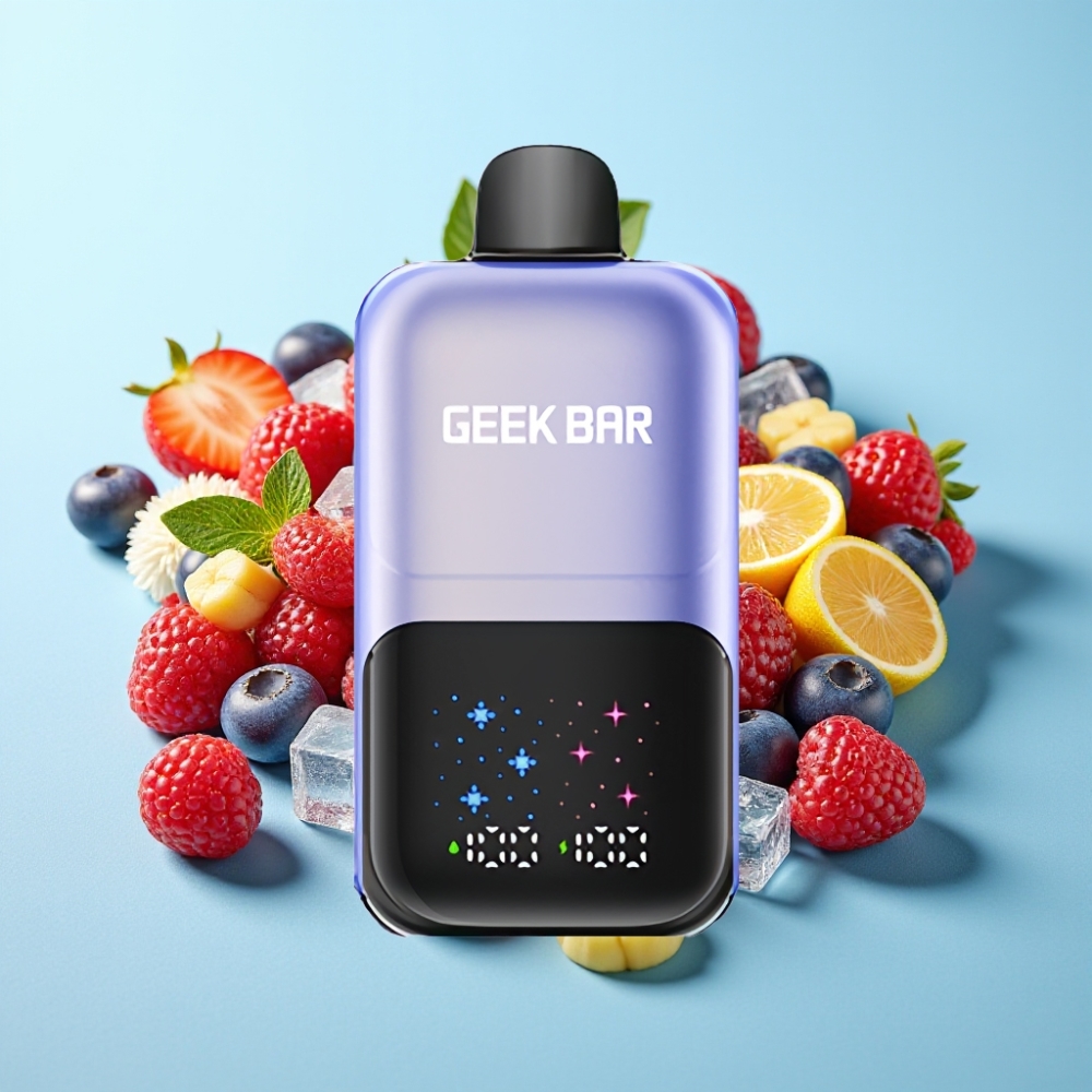 GEEK BAR 2GO Two Series 50000 Puffs Iso-Näyttö 3-Tasoinen Säädettävä Dual-Säiliö 20ml 5% Niksu Marjajärvi-Jää