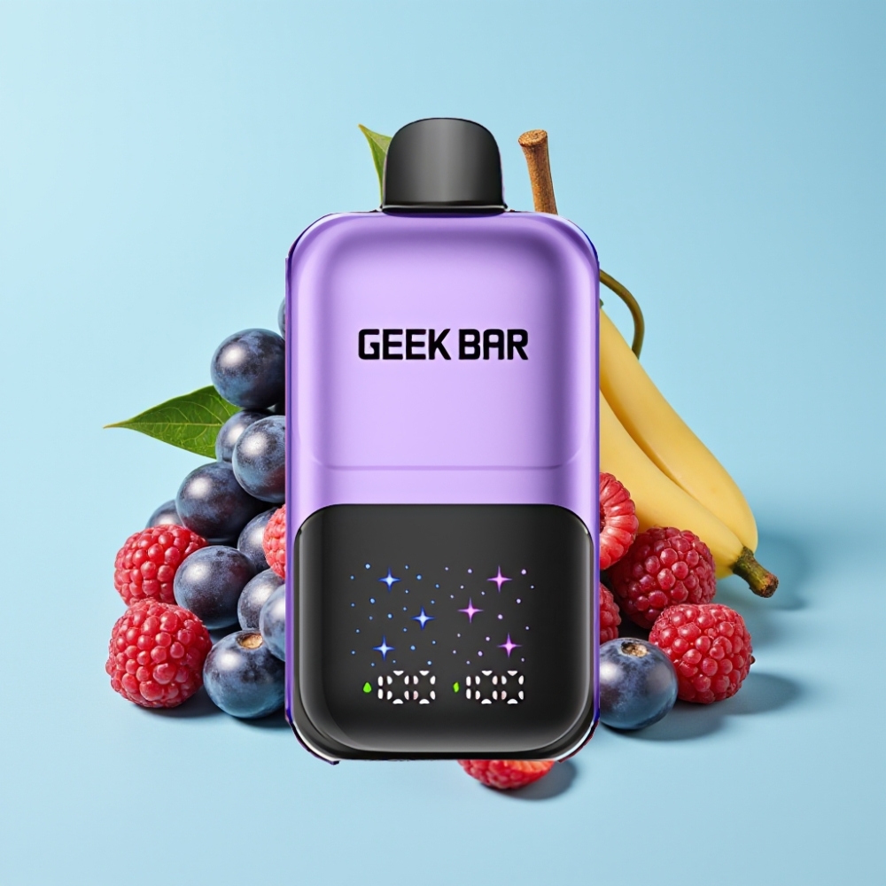 GEEK BAR 2GO Two Series 50000 Puffs Iso Näyttö 3-tasoinen Säädettävä Viinirypäle & Vadelma