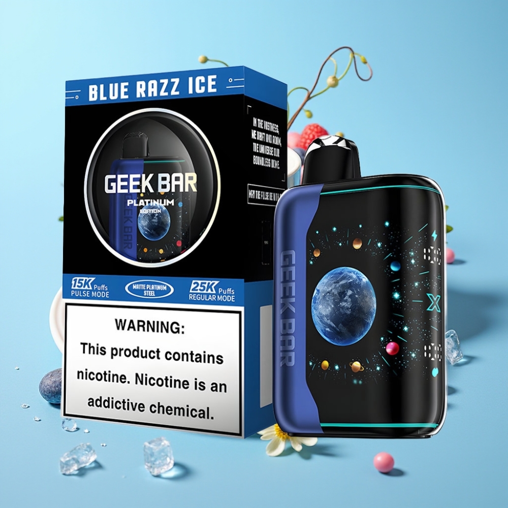 GEEK BAR Platinum Edition 25000 Puff Sininen Vadelma-Jää 20mL 2% nikotiinia USB-C