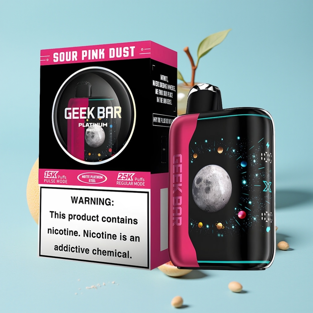 GEEK BAR Platinum Edition 25000 Puff USB-C Pikalataus Dual Mesh Coil Haapan Vaaleanpunainen Pöly