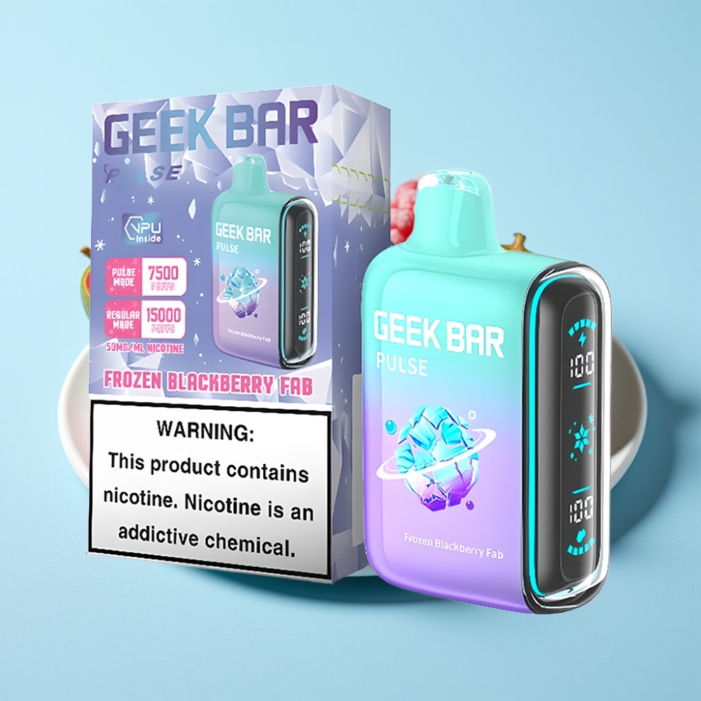 Geek Bar Pulse 15000 Puffs 16ML 5% Nikotiinia Jäätynyt Lähde Adjustable Airflow USB Type-C