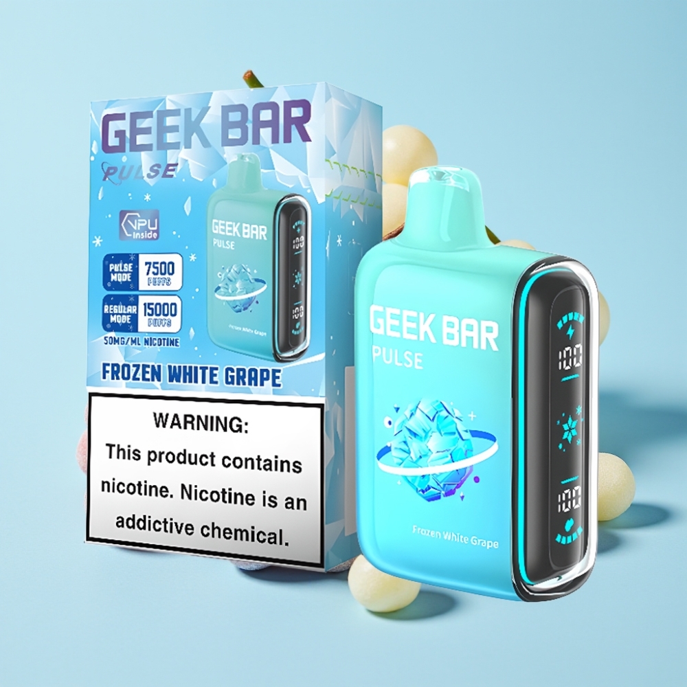 Geek Bar Pulse 15000 Puffs 16ML 5% Nikotiinia Jäätynyt Lähde Adjustable Airflow USB Type-C