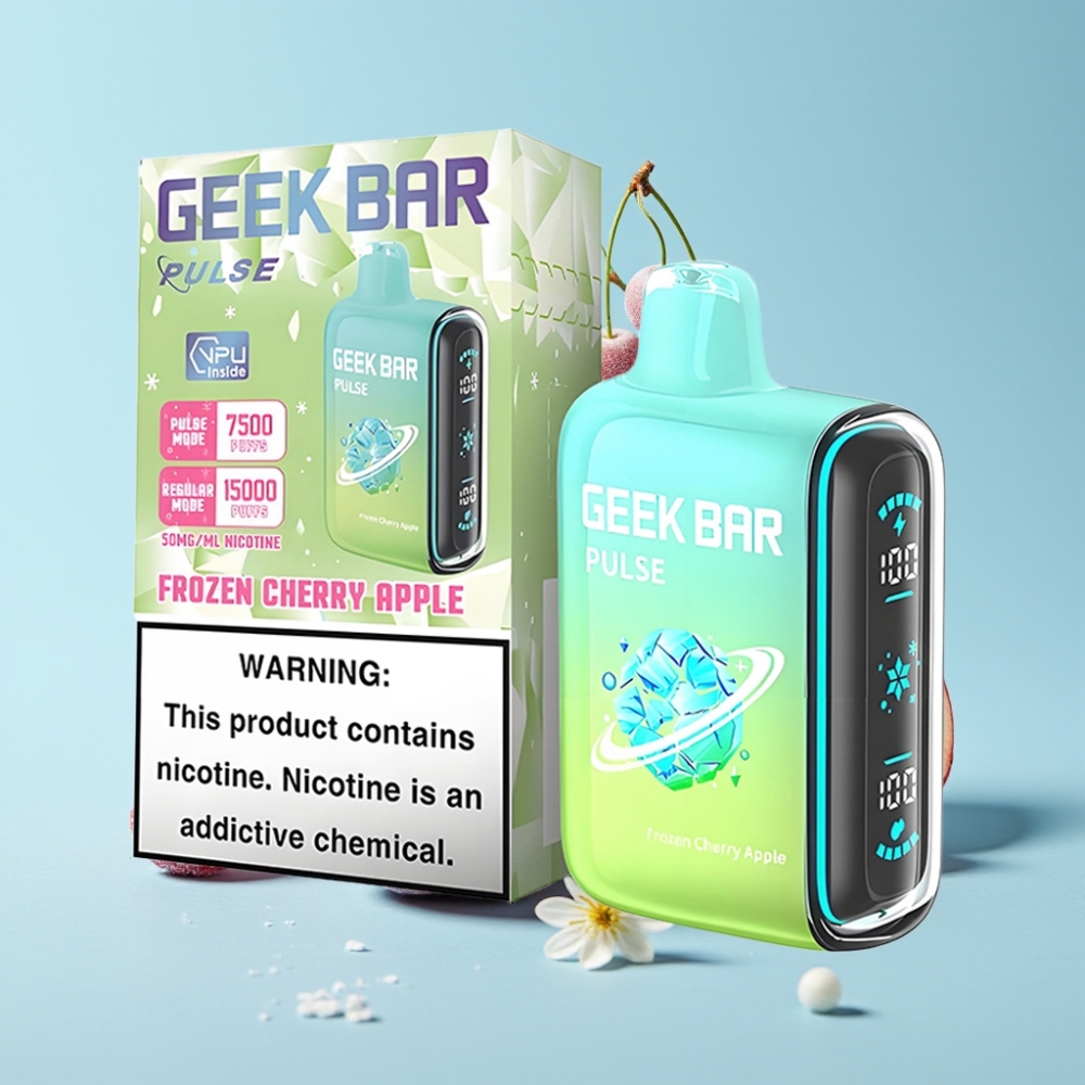 Geek Bar Pulse 15000 Puffs 16ML 5% Nikotiinia Jäätynyt Lähde Adjustable Airflow USB Type-C