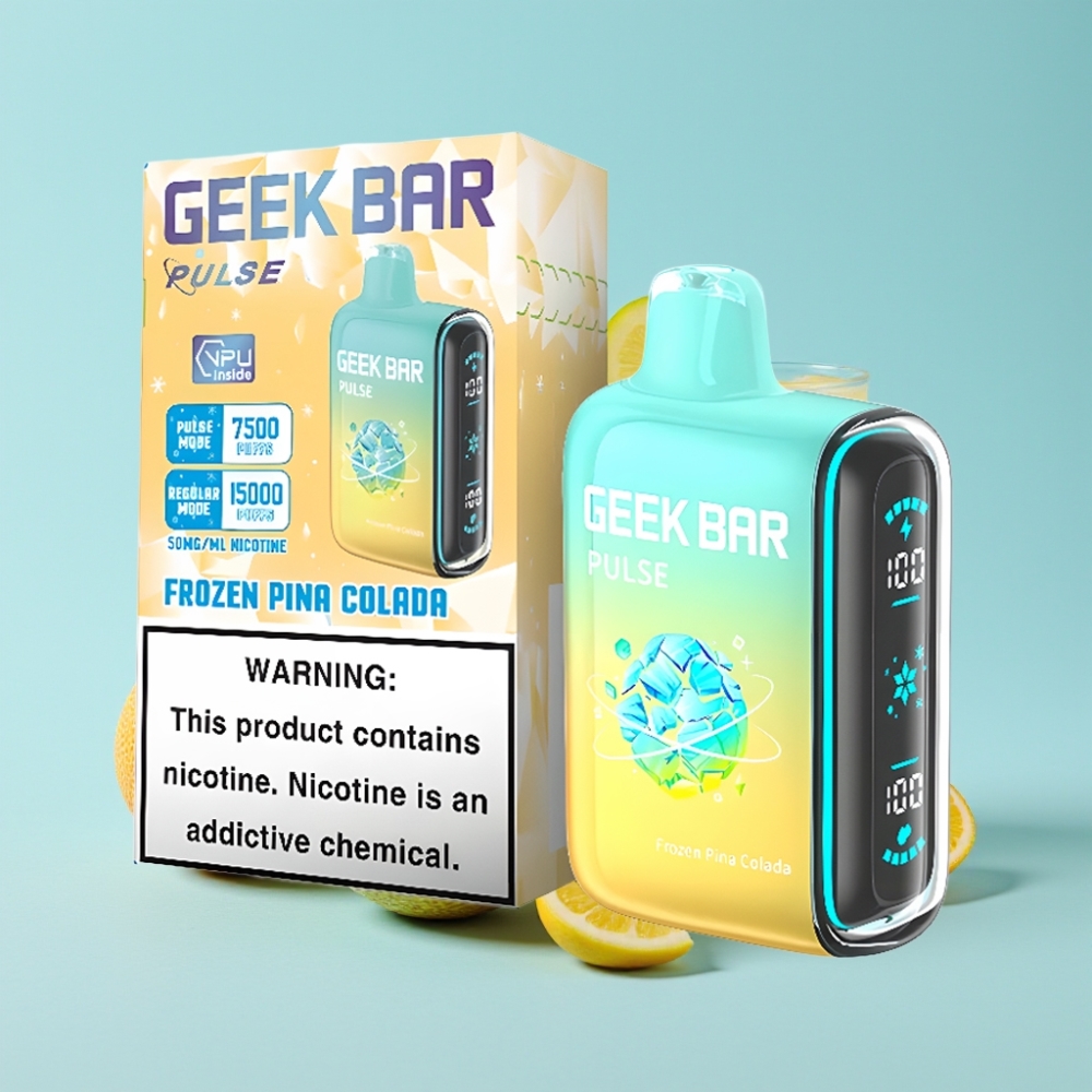 Geek Bar Pulse 15000 Puffs 16ML 5% Nikotiinia Jäätynyt Lähde Adjustable Airflow USB Type-C