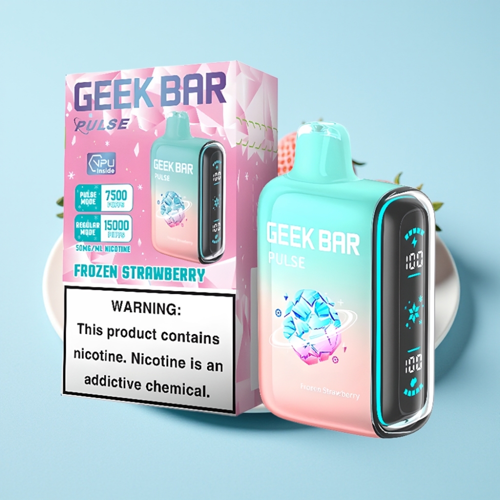 Geek Bar Pulse 15000 Puffs 16ML 5% Nikotiinia Jäätynyt Lähde Adjustable Airflow USB Type-C