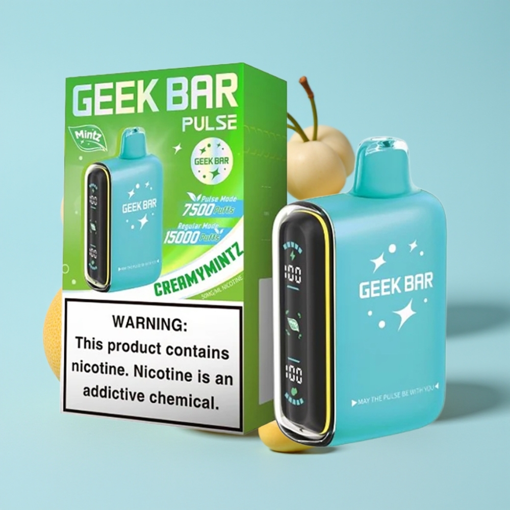 Geek Bar Pulse 15000 Puffs 16ML 5% Nikotiinia Säädettävä Ilmanvirtaus Minttumaku