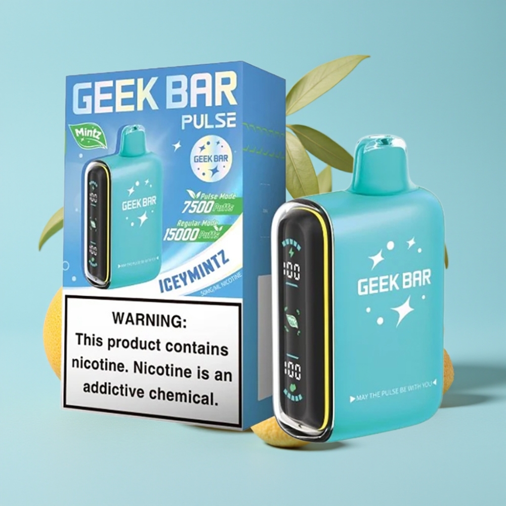 Geek Bar Pulse 15000 Puffs 16ML 5% Nikotiinia Säädettävä Ilmanvirtaus Minttumaku