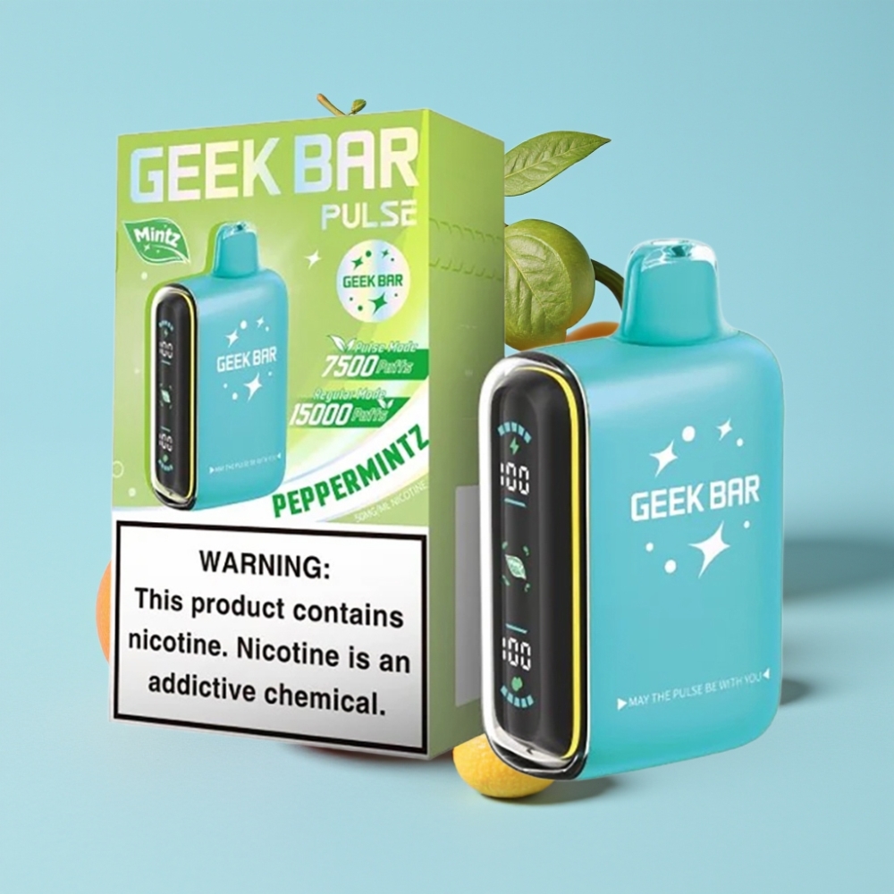 Geek Bar Pulse 15000 Puffs 16ML 5% Nikotiinia Säädettävä Ilmanvirtaus Minttumaku