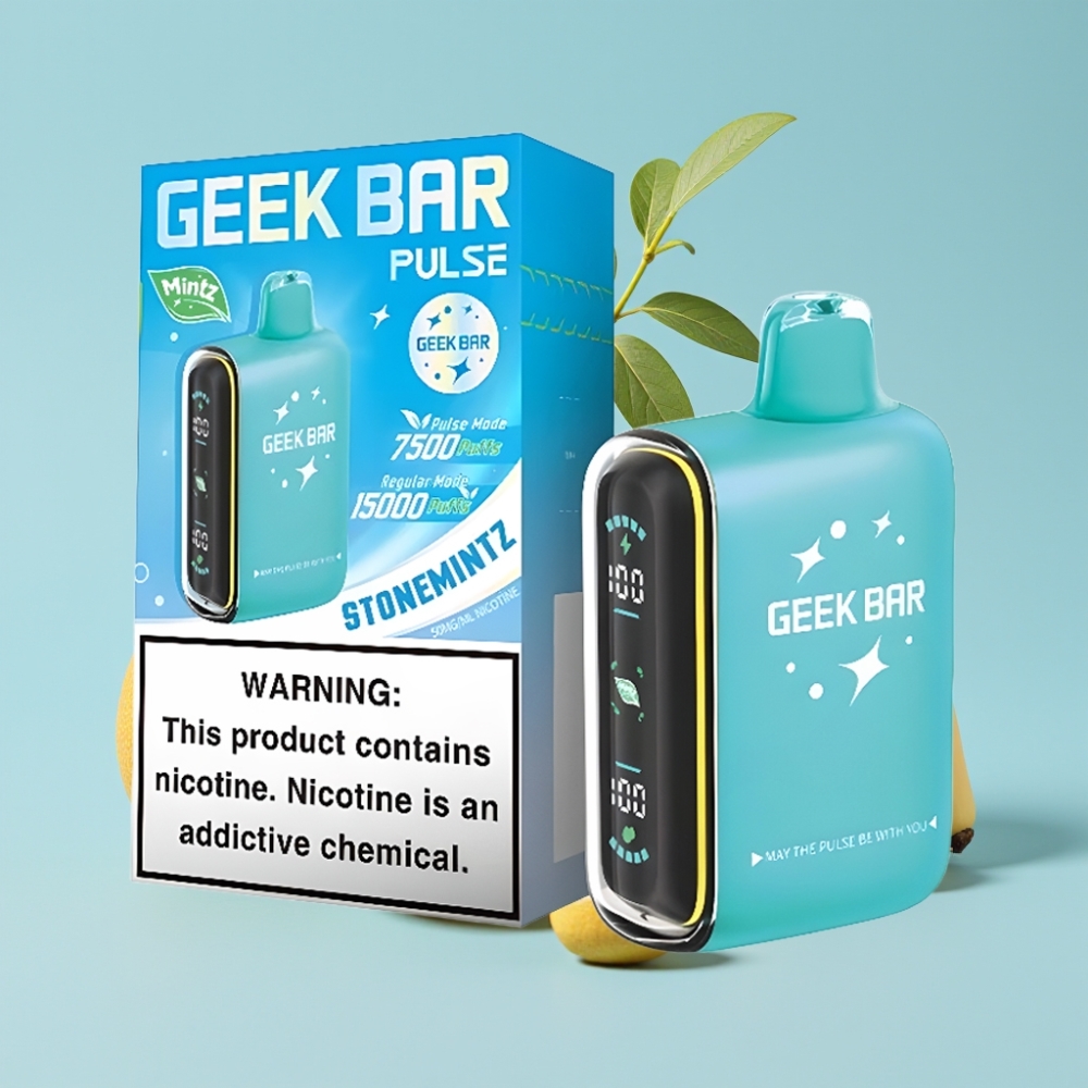 Geek Bar Pulse 15000 Puffs 16ML 5% Nikotiinia Säädettävä Ilmanvirtaus Minttumaku
