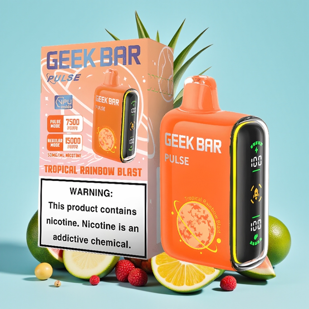 Geek Bar Pulse 15000 Puffs 16ML 5% Nikotiinia USB Type-C Säädettävä Ilmanvirta