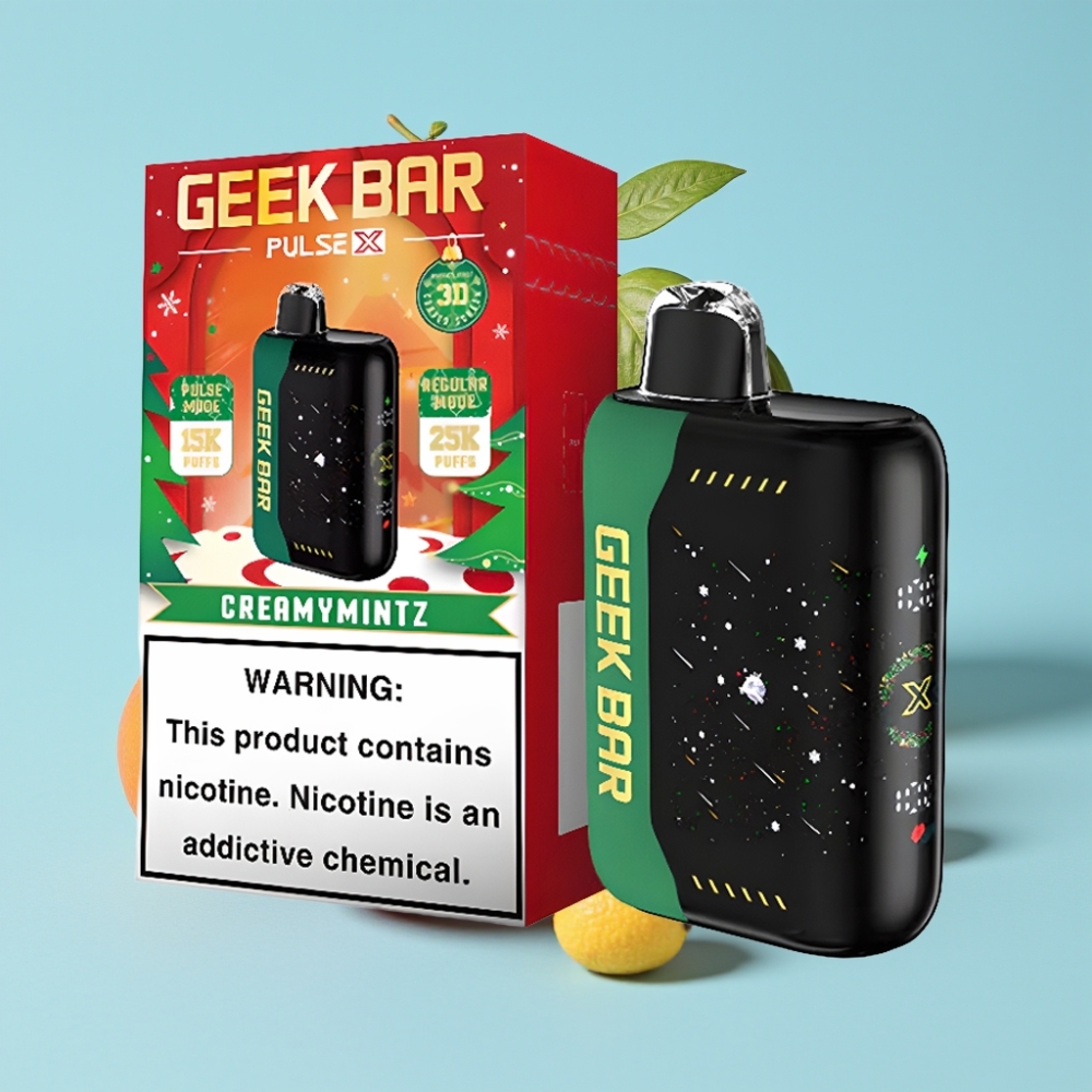Geek Bar Pulse X 25000 Puffs 18mL Nikotiinia 0-5% 3D Näyttö Type-C Lataus Kaksois-Mesh