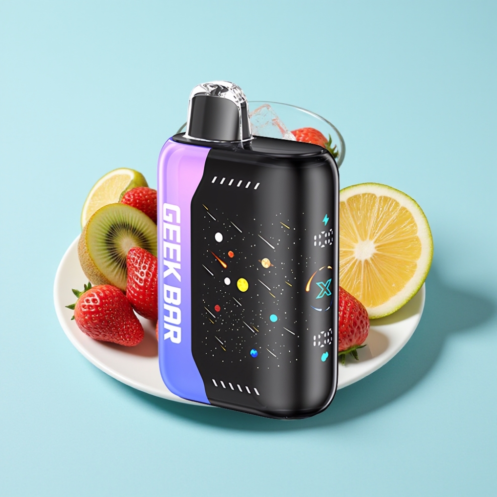 GEEK BAR Pulse X 42K Puffs Meteor Edition Mansikka-Kiivi-Jää Dual Mesh Coil 820mAh Fast-Charging