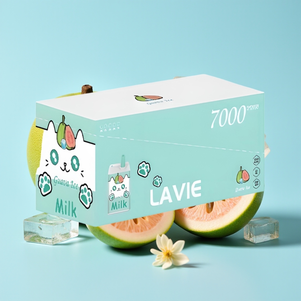 LAVIE Milk 7000 Puffs Guava Ice 16ML Tyyppi-C Ladattava 600mAh