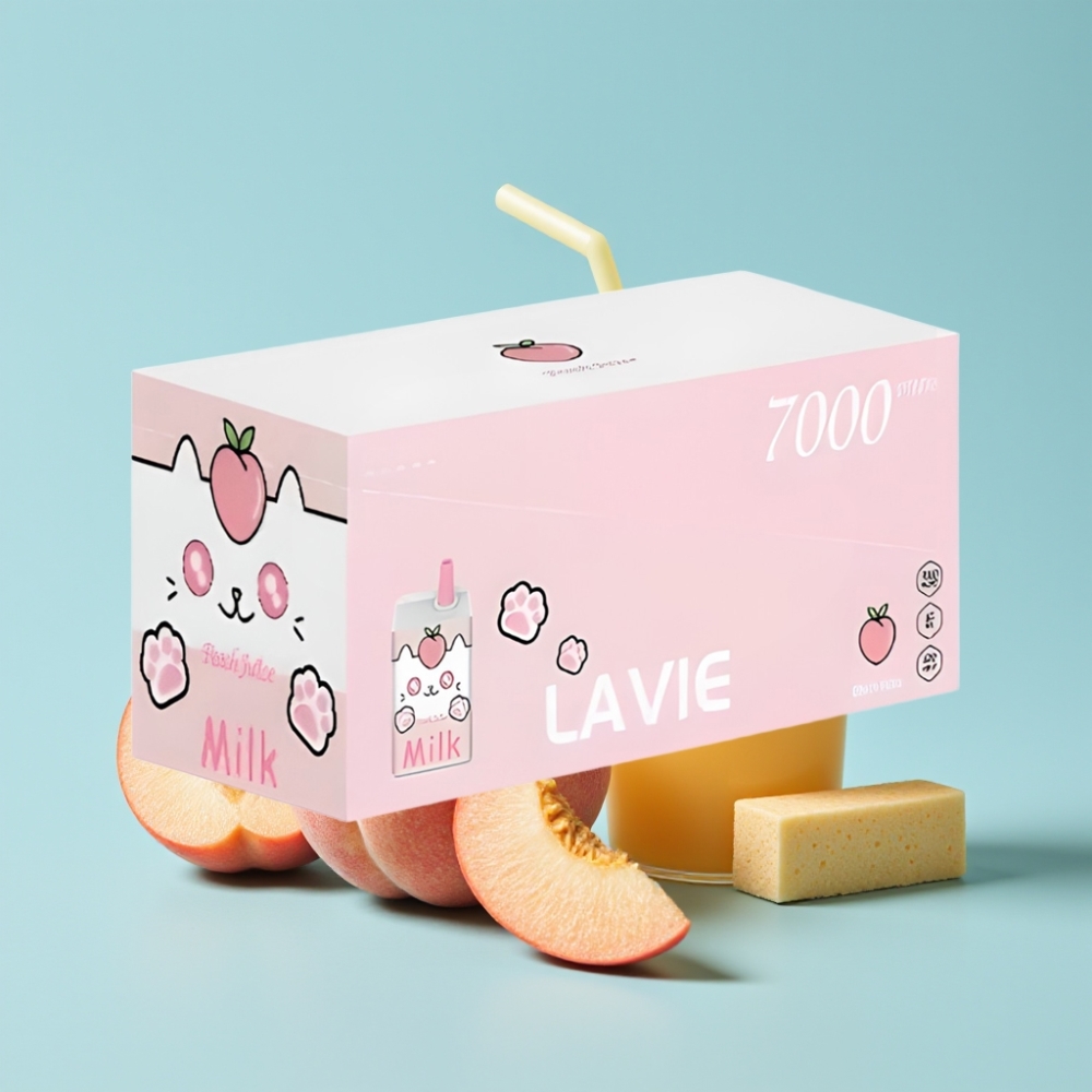 LAVIE Milk 7000 Puffs Persikkamehu 16ML Type C Ladattava