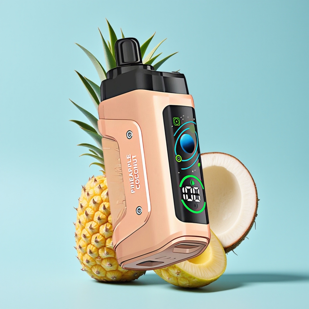 Razz Bar 45000 Puffs 1.0 Ohm Mesh Säädettävä Ilmanvirtaus Ananas-Kookos Disposable Vape