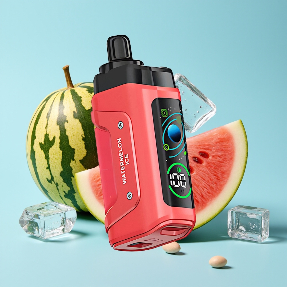 Razz Bar 45000 Puffs 1.0 Ohm Mesh Säädettävä Ilmanvirtaus Typ-C Vesimeloni Jää