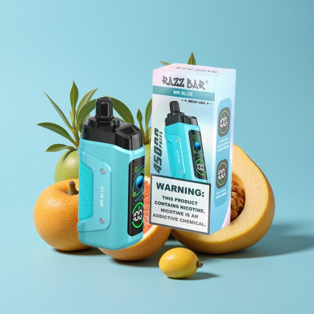 Razz Bar 45000 Puffs 1.0 Ohm Mesh Säädettävä Ilmanvirtaus Type-C Ladataan Herra Sininen