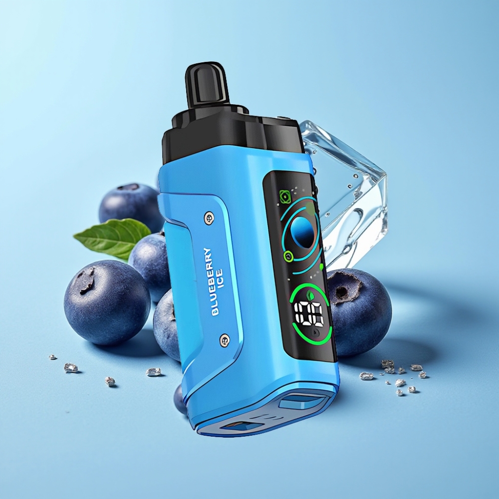 Razz Bar 45000 Puffs 1.0 Ohm Mesh Säädettävä Ilmanvirtaus Type-C Lataus Mustikkajää
