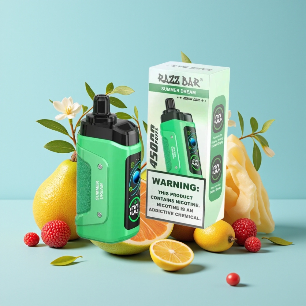 Razz Bar Disposable Vape 45000 Puffs 1.0 Ohm Mesh Kesän Uni Type-C Ladataan