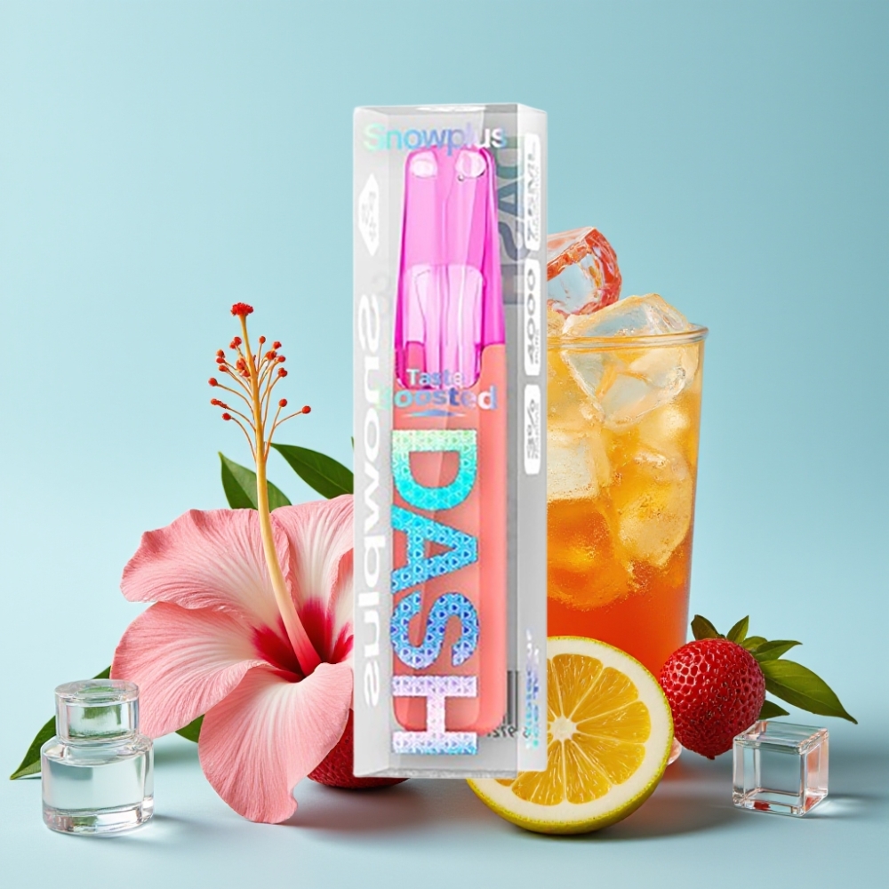 Snowplus Dash 4000 Puffs Kertakäyttölaite 7,5 ml, 530 mAh, Hibiscus Jäätee