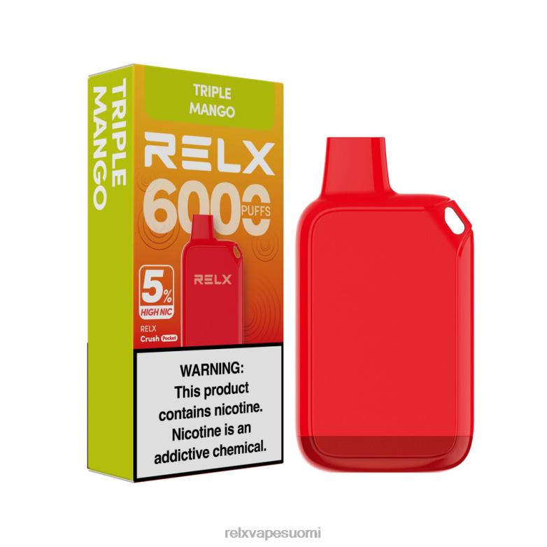RELX Vape Refill | kolminkertainen mango RELX Crush Pocket 6000 5% korkea nic R660X26
